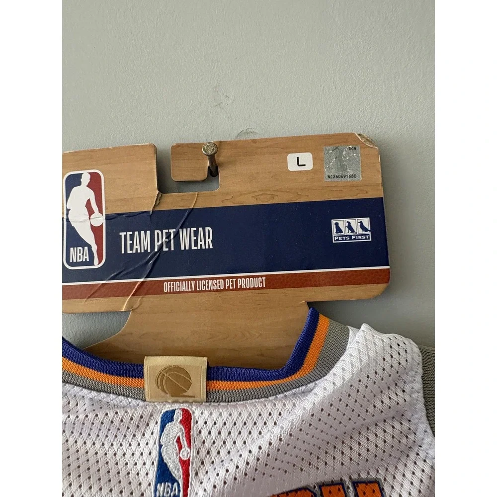 Pets First New York Knicks Dog Road Jersey Large White NBA Team Pet Wear Mesh